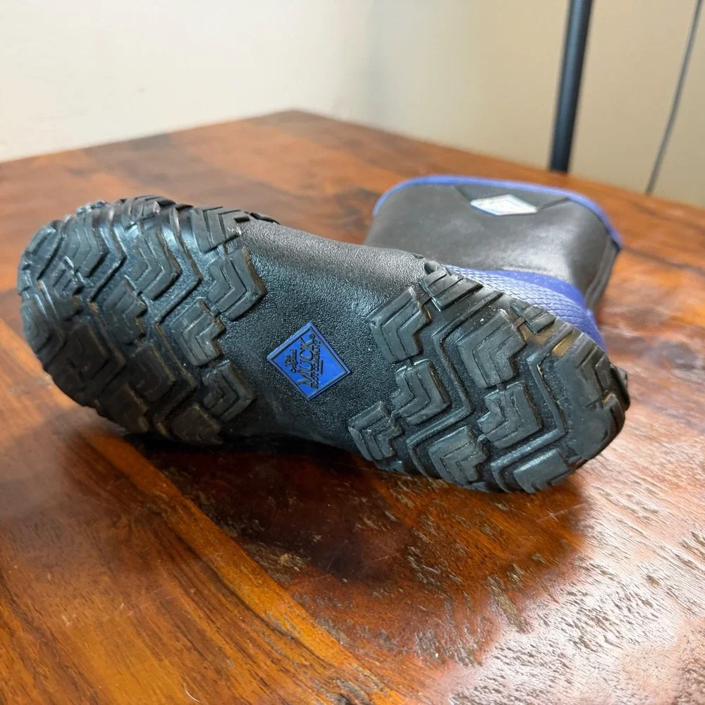 Muck Boot Company Hale Kids Black Blue Waterproof Rain Boots Size 13 US